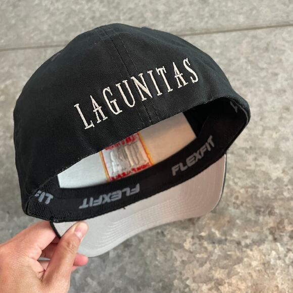Lagunitas IPA India Pale Ale Embroidered Hat Fitted Cap Black S M Stretch Beer - Picture 7 of 9